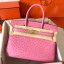 Knockoff High Quality Hermes Birkin 30 Handmade Bag In Pink Ostrich Skin HD1891BF80