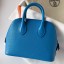 Luxury Hermes Bolide 1923 Mini Handmade Bag In Blue Frida Chevre Mysore Leather HD355vA84