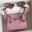 Luxury Hermes Mini Lindy Handmade Bag In Pink Clemence Leather HD1587Xo56