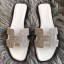 Luxury Hermes Oran Sandals In White Suede With Crystal HD1719vA84