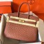 Quality Hermes Birkin 30 Handmade Bag In Brown Ostrich Skin HD384Vu63