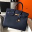 Quality Hermes Birkin 35cm Bag In Dark Blue Clemence Leather GHW HD249rR91