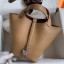 Replica Fashion Hermes Picotin Lock 18 Handmade Bag in Chai Clemence Leather HD1827af48