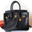 Replica Hermes Birkin 25 Handmade Bag In Black Swift Leather HD269Lv15