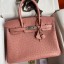 Replica Hermes Birkin 30 Retourne Handmade Bag In Terre Cuite Ostrich Leather HD196bO12