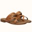 Replica Hermes Claire Sandals In Brown Calfskin HD432fp99