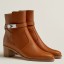 Replica Hermes Frenchie 50mm Ankle Boots In Brown Calfskin HD632Xe44