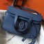 Replica Hermes Halzan 31cm Bag In Blue Agate Clemence Leather HD733eq83