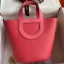 Replica Hermes In The Loop 18 Handmade Bag in Rose Lipstick Clemence Leatherther HD782Kg43
