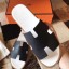Replica Hermes Izmir Sandals In Black Epsom Leather HD789Os19