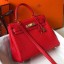 Replica Hermes Kelly 25cm Retourne Bag In Red Clemence Leather HD903Tm92