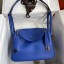 Replica Hermes Lindy 26 Handmade Bag In Blue Electric Clemence Leather HD1380YP94