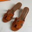 Replica Hermes Oasis Sandals In Brown Shiny Niloticus Crocodile HD1626XB19