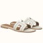 Replica Hermes Oran Sandals In White Leather With Stitched Detail HD1716Ff81