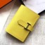 Replica High Quality Hermes Bearn Mini Wallet In Yellow Epsom Leather HD59Jh90