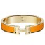 Replica High Quality Hermes Orange Enamel Clic H PM Bracelet HD1764Jh90