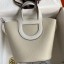Replica Top Hermes In The Loop 18 Handmade Bag in Pearl Grey Clemence Leather HD781of41