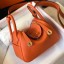 Replica Top Hermes Lindy Mini Bag In Orange Clemence Leather GHW HD1463of41