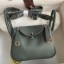 Replica Top Hermes Mini Lindy Handmade Bag In Vert Amande Clemence Leather HD1595di41