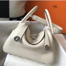 AAAAA Copy Hermes Lindy 26cm Bag In Beton Clemence Leather PHW HD1412xz13