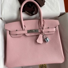 Best Replica Hermes Birkin 30 Retourne Handmade Bag In Rose Sakura Epsom Calfskin HD192zU69