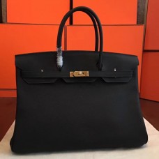Fake Hermes Birkin 40 Handmade Bag In Black Clemence Leather HD274kw88