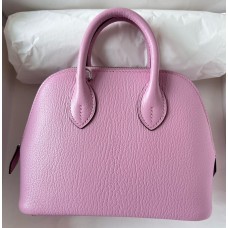 Fake Hermes Bolide 1923 Mini Handmade Bag In Mauve Sylvestre Chevre Mysore Leather HD361RY48