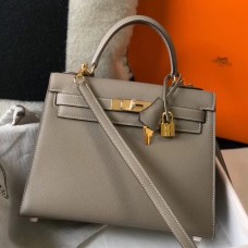 Fake Hermes Kelly 28cm Bag In Gris Asphalt Epsom Leather GHW HD937GR32