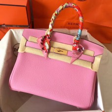 Hermes Birkin 30 Handmade Bag In Pink Clemence Leather HD1889yx89