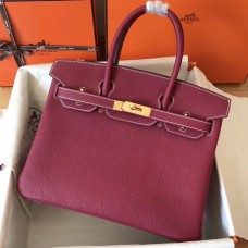 Hermes Birkin 30 Handmade Bag In Ruby Clemence Leather HD1966EW67