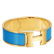 Hermes Blue Enamel Clic Clac H PM Bracelet HD315rN47