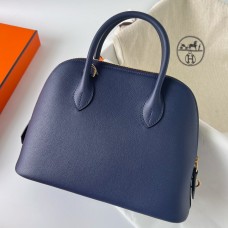 Hermes Bolide 1923 25 Handmade Bag In Blue Saphir Evercolor Calfskin HD341ag52