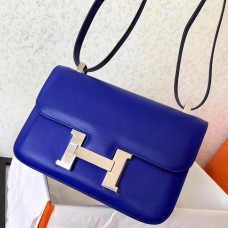 Hermes Constance 24 Handmade Bag In Blue Electric Epsom Leather HD571ho15