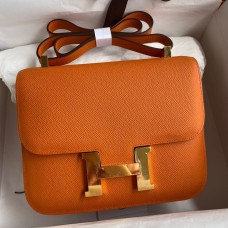 Hermes Constance 24 Handmade Bag In Orange Epsom Calfskin HD512xh67