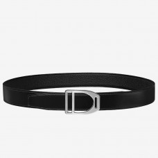 Hermes Etrier Buckle Belt & Black Clemence 32 MM Strap HD589Ul96