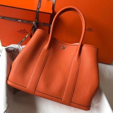 Hermes Garden Party 36 Bag In Orange Clemence Leather HD656rN47