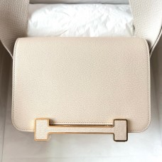 Hermes Geta Handmade Bag In Nata Chevre Mysore Leather HD670QF99