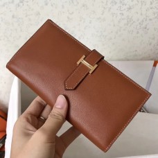 Hermes Gold Swift Bearn Gusset Wallet HD687Sy67