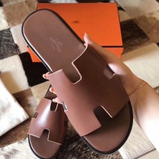 Hermes Izmir Sandals In Camarel Swift Leather HD793pA42