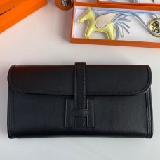 Hermes Jige Elan 29 Clutch Bag In Black Swift Calfskin HD812Jk12