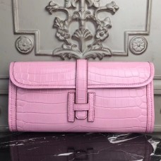 Hermes Jige Elan 29 Clutch In Pink Crocodile Leather HD849JD28