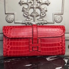 Hermes Jige Elan 29 Clutch In Red Crocodile Leather HD850Rc99