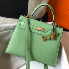 Hermes Kelly 28cm Bag In Vert Criquet Epsom Leather GHW HD950ta99