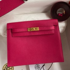 Hermes Kelly Danse II Bag In Rose Mexico Evercolor Calfskin HD1029Mv33