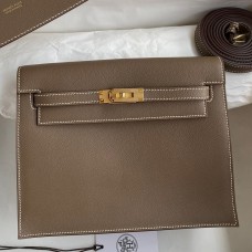 Hermes Kelly Danse II Bag In Taupe Evercolor Calfskin HD1031tQ92