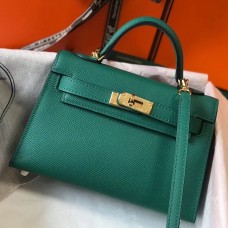 Hermes Kelly Mini II Bag In Vert Vertigo Epsom Leather GHW HD1073UW33