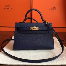 Hermes Kelly Mini II Handmade Bag In Sapphire Epsom Leather HD1087sg71
