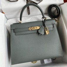 Hermes Kelly Sellier 28 Handmade Bag In Vert Amande Epsom Calfskin HD1351sk39