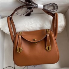 Hermes Mini Lindy Handmade Bag In Gold Swift Leather HD1578PE71