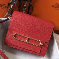 Hermes Mini Sac Roulis 18cm Bag In Red Evercolor Calfskin HD1605Rp39